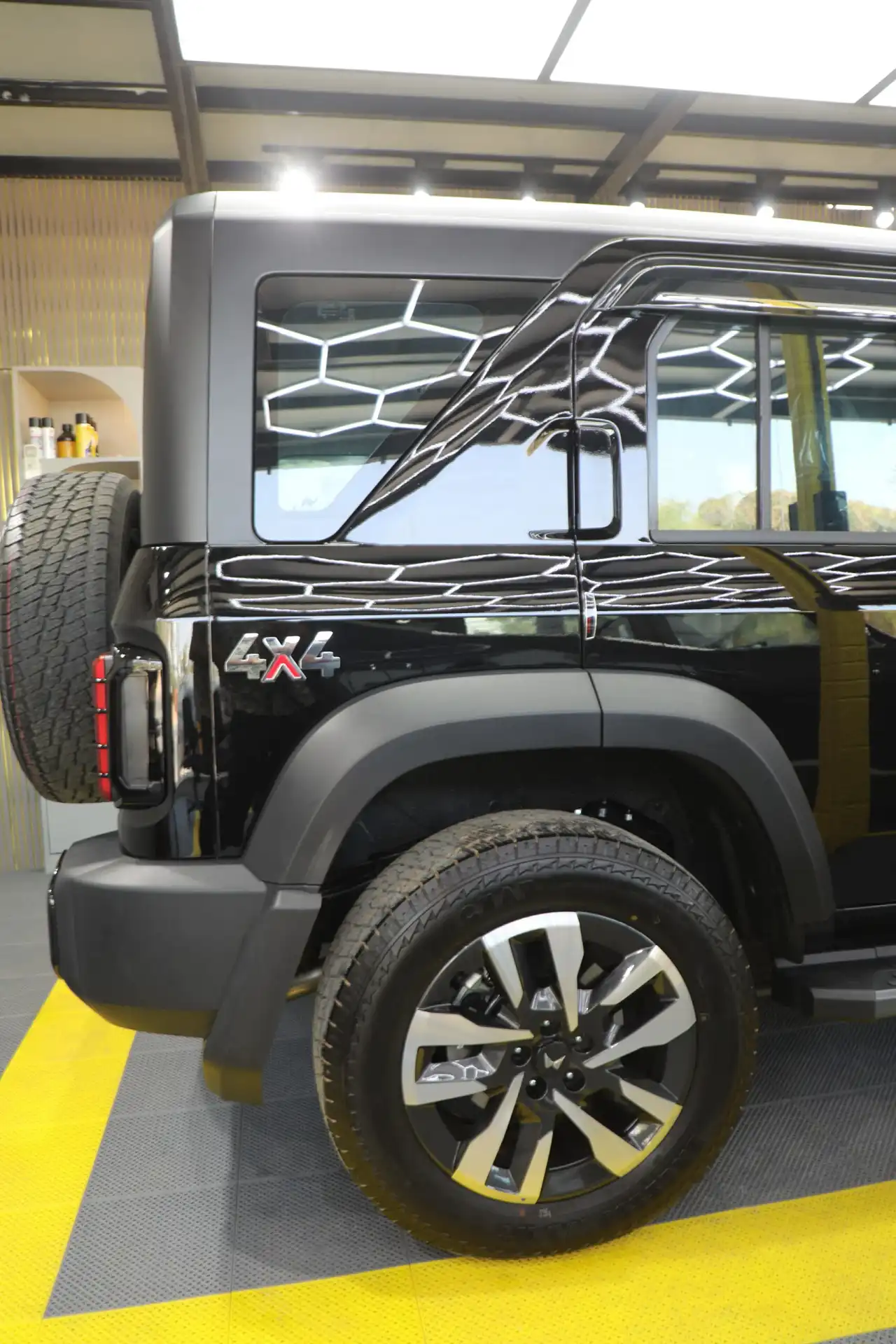 Professional auto service near me for black 4x4 SUV maintenance and detailing